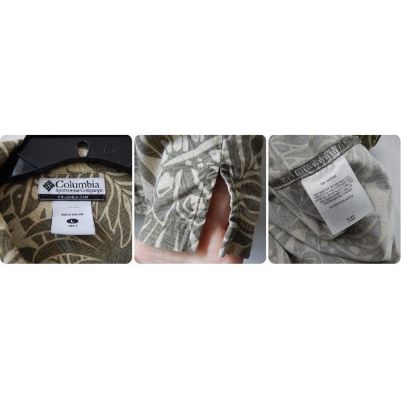 Columbia Men's Hawaiian Shirt Sz L Short Sleeve Tropical Aloha Luau Button Front - Picture 4 of 8